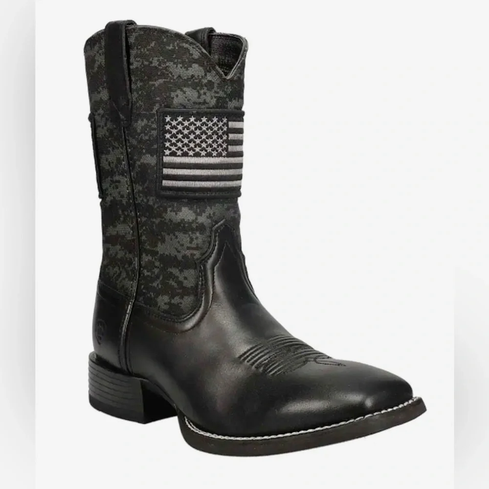 NEW ARIAT Men’s Black Patriot Western Boots 10D